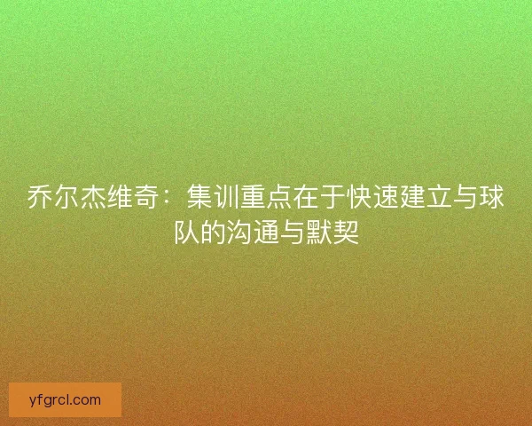 乔尔杰维奇：集训重点在于快速建立与球队的沟通与默契